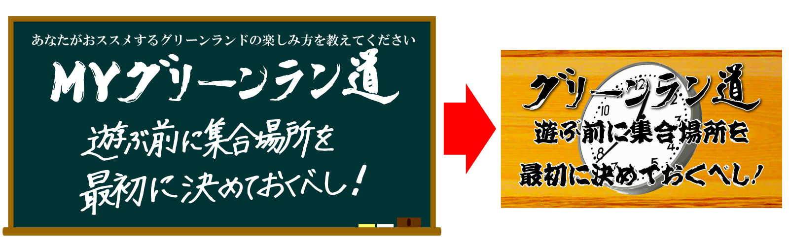 ボードに書いた「グリーンラン道」が新たに仲間入り！