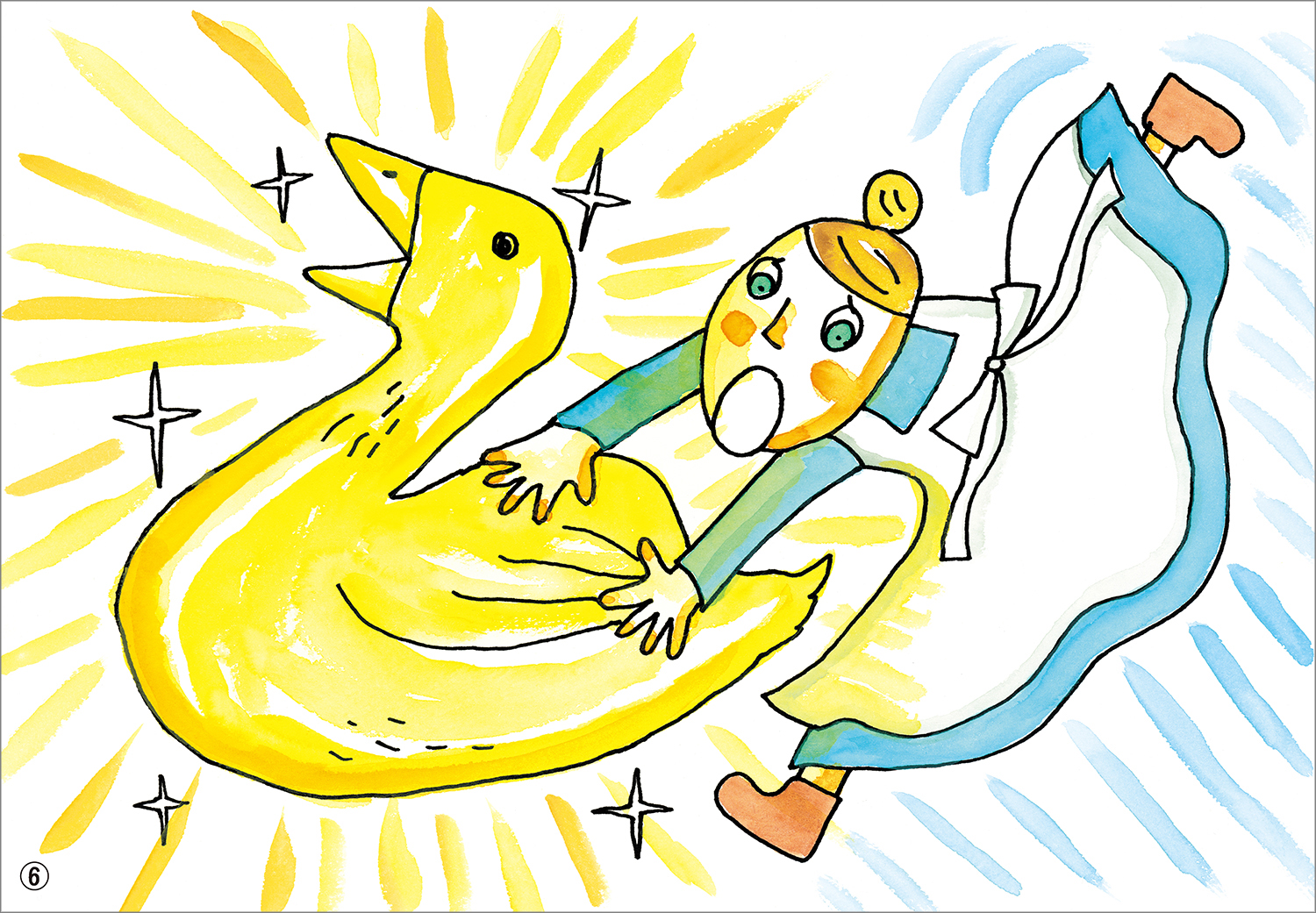 『きんのがちょう』かわしまえつこ 脚本／市居みか 絵 １２場面（童心社）