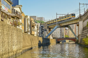 神田川昌平橋と総武線鉄橋