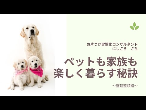 お片づけ習慣化コンサルタント　西崎彩智が動画で伝授！ペットも家族も楽しく暮らす秘訣「整理整頓編」「お掃除編」「誤飲防止編」　2020年12月15日から順次YouTube配信スタート　　　　　　　　　　