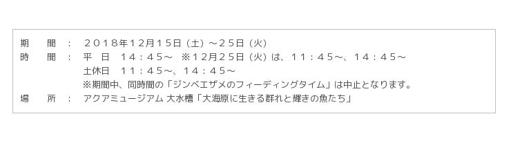 横浜 八景島シーパラダイス サンタからジンベエザメにクリスマスプレゼント ２０１８年１２月１５日 土 ２５日 火 企業リリース 日刊工業新聞 電子版