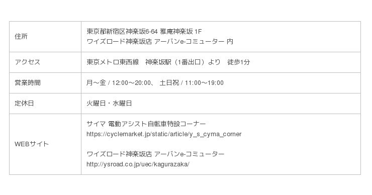 試乗可能！自転車専門通販サイト「cyma-サイマ-」の電動アシスト特設 