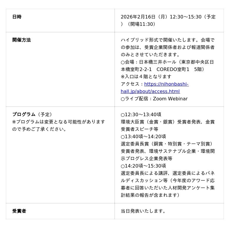 環境省「第7回 ESGファイナンス・アワード・ジャパン」表彰式の開催について 環境省「第7回 ESGファイナンス・アワード・ジャパン」表彰式の開催について