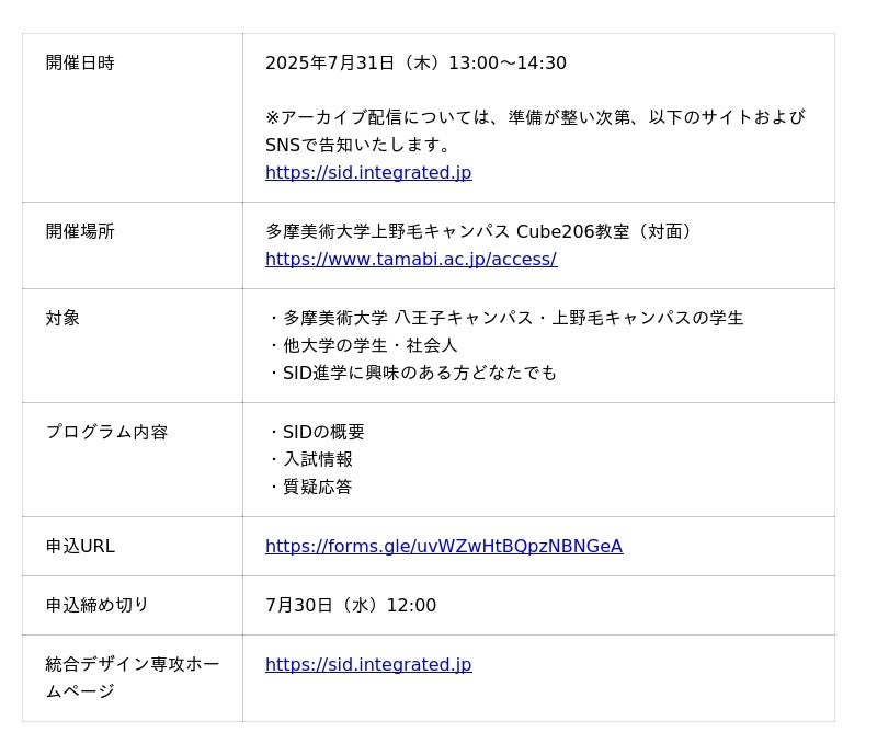 【参加者募集】多摩美術大学、2026年4月開設の新大学院「統合デザイン専攻」進学説明会を7月31日に開催 【参加者募集】多摩美術大学、2026年4月開設の新大学院「統合デザイン専攻」進学説明会を7月31日に開催
