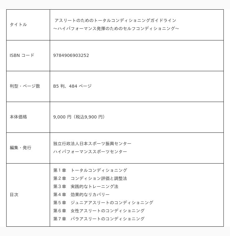 発刊案内＞日本のトップアスリートへの支援と研究の中核拠点『HPSC』が