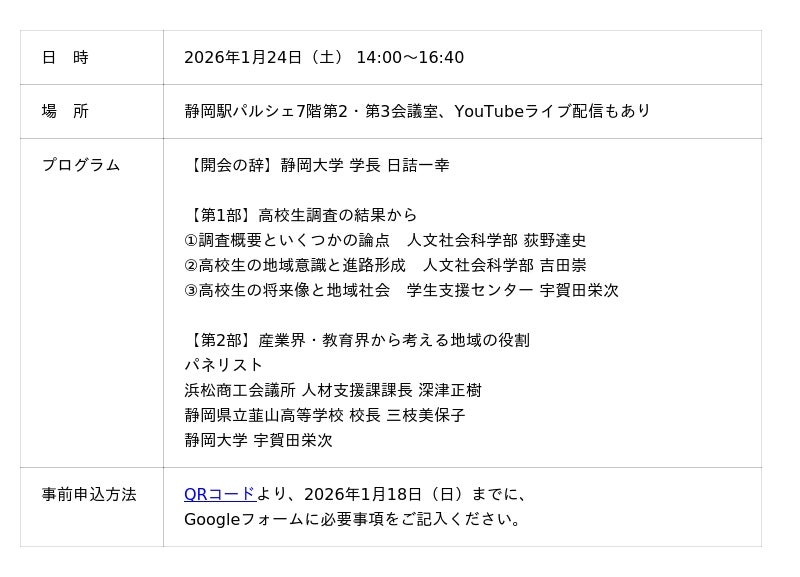 「若者の進路意識から見える未来のカタチ」シンポジウム開催のご案内 「若者の進路意識から見える未来のカタチ」シンポジウム開催のご案内