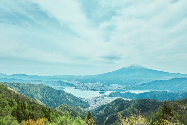 山梨県富士河口町の全景