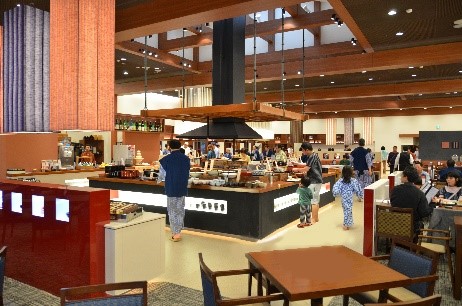 郷土料理が並ぶバイキング会場 郷土料理が並ぶバイキング会場