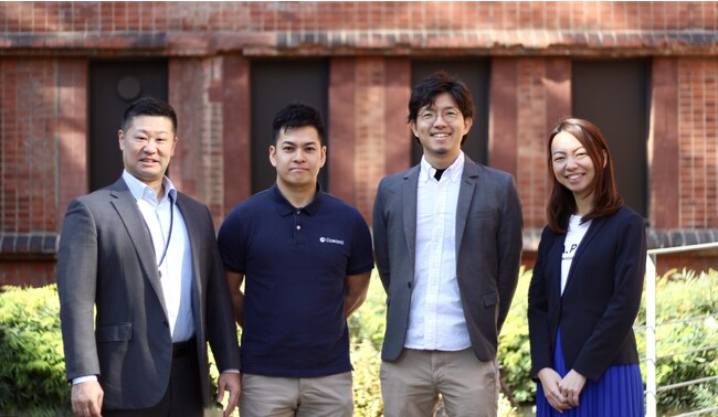 （写真左から）宇野CBO、坂本CTO、鏡味CEO、新留CSO