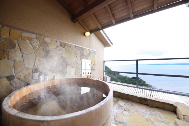 眺めの良い貸切露天風呂