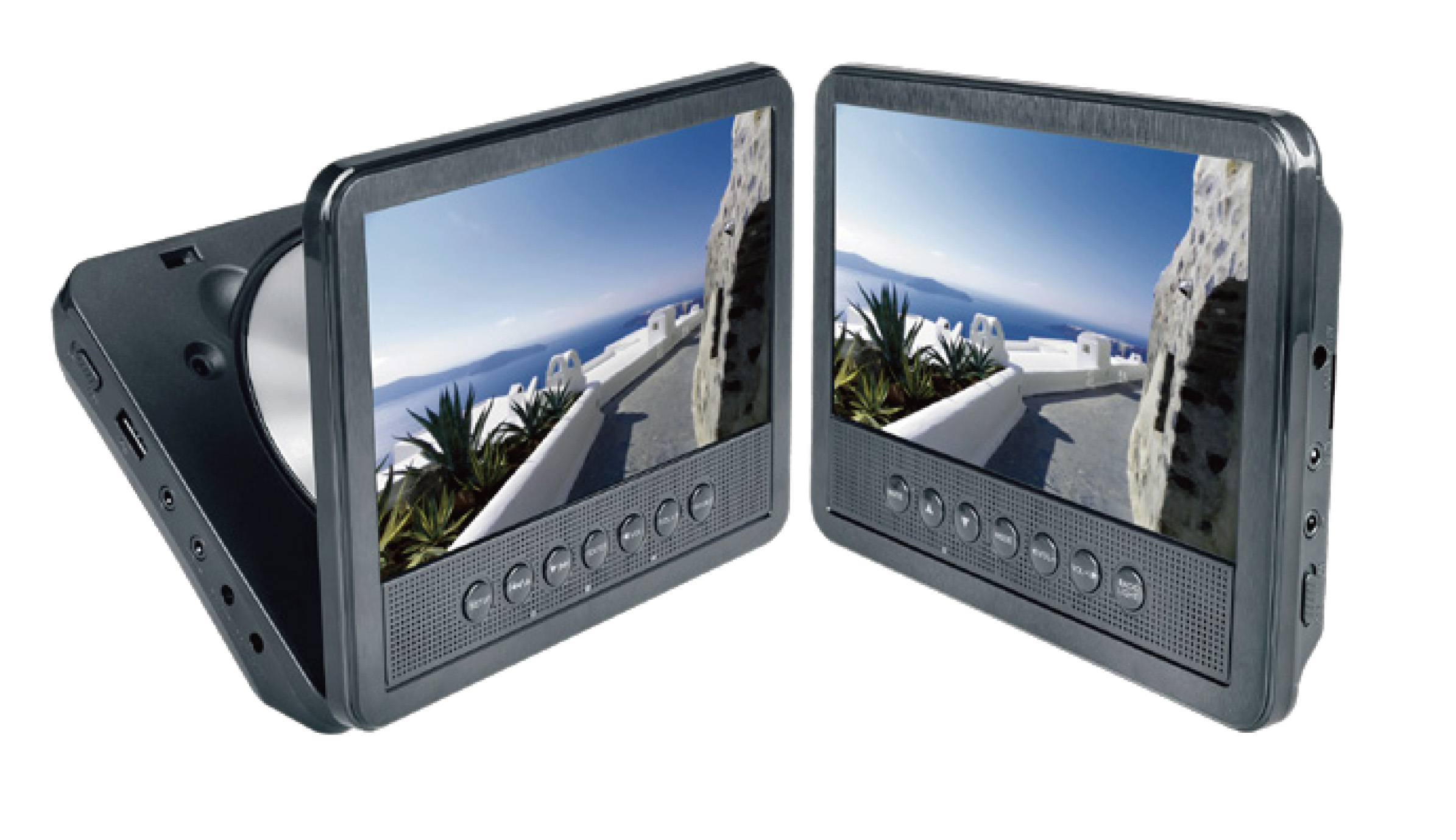 2台の画面で同時に見られる「ROOMMATE 7インチツインモニター付DVDプレーヤー EB-RM707T」を発売開始。｜ダイアモンドヘッド