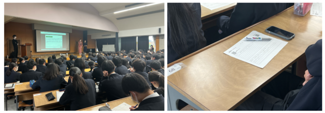 （2022年11～12月に東京都立上野高等学校でモデル授業を実施した様子）