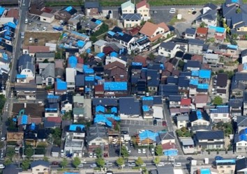 上空からの様子（倉吉市）