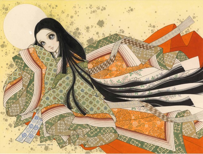 「かぐや姫」（見開き）水彩 26.8x35.5cm 1975年作 770,000円（税込）