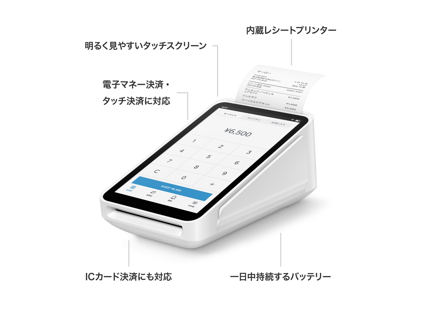 Square(スクエア)ターミナル端末 おまけレシート20ロール付き - PC周辺機器