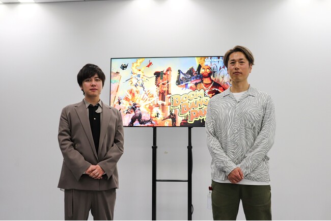 MC 田口尚平氏（左）とマップ開発プロデュースを務めた田中和治（右）