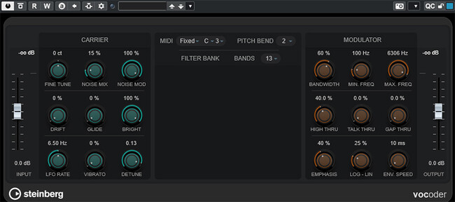 Vocoder（Cubase Pro／Artistのみ）