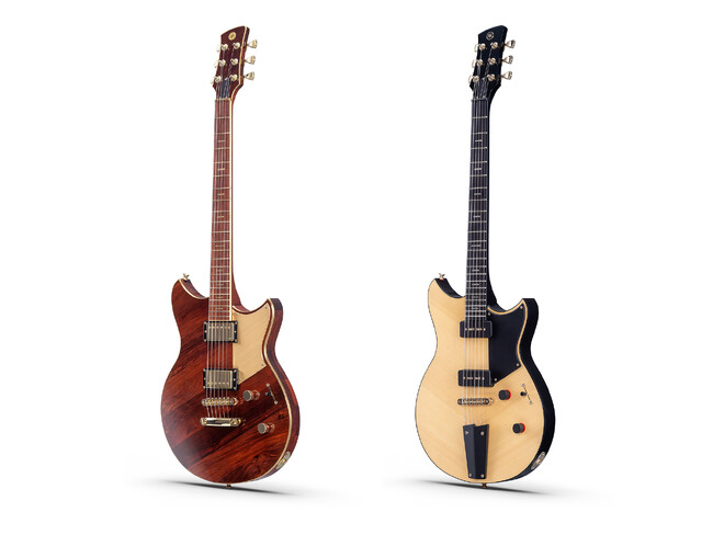 コンセプトモデル『アップサイクリングギター』 （左から モデル「マリンバ」、モデル「ピアノ」）