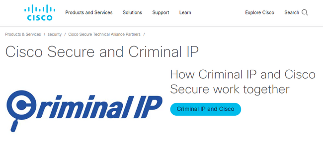 Cisco XDRに搭載されたCriminal IPのサイバー脅威インテリジェンス