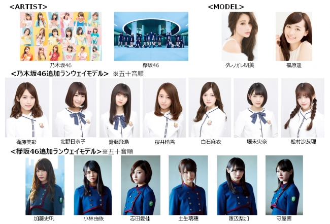 最多出演アーティストを更新中の乃木坂46と欅坂46がliveステージに登場 乃木坂 46から北野日奈子 齋藤飛鳥 白石麻衣ら総勢9名 欅坂46からは土生瑞穂 渡辺梨加ら総勢7名がモデルとしても出演 株式会社ガールズアワードのプレスリリース