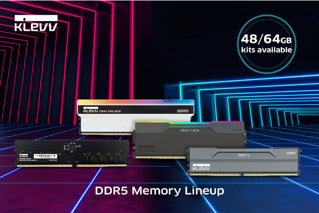 KLEVV、新しいノンバイナリ・大容量キットでDDR5ゲーミングメモリの