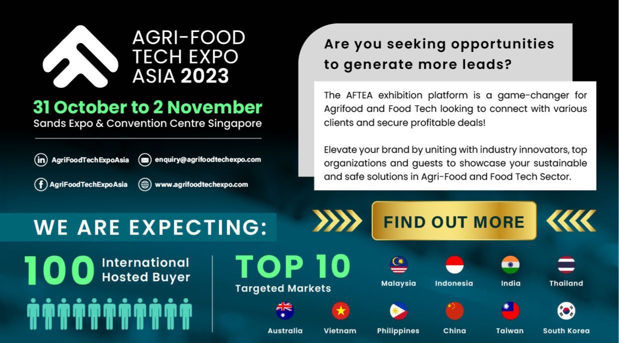アジア最大級の農業食品技術展示会、AgriFood Tech Expo Asiaを10月31日から11月2日までシンガポールにて開催