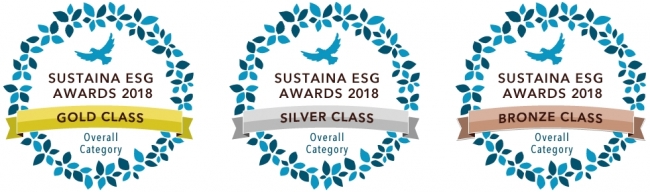 SUSTAINA ESG AWARDS 2018 受賞ロゴマーク（総合部門）