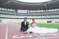 MUFGスタジアム（国立競技場）“初”のウェディングフォト開催レポート陸上トラック、貴賓室、選手ロッカールームなど“スポーツの聖地”で特別撮影を実施