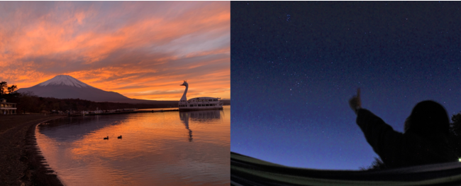 湖上から望むふたご座流星群と夕暮れの富士 山中湖サンセットクルーズ 星空テラス 12 13 月 14 火 開催 富士急行のプレスリリース