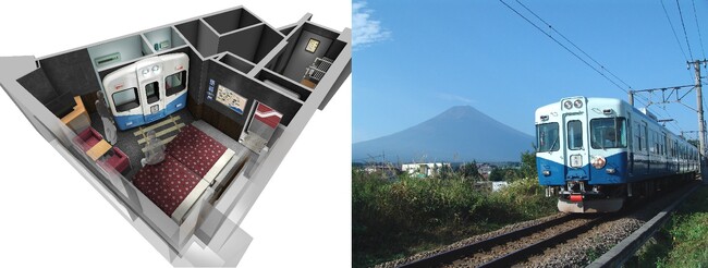 ルームイメージと実際に運行されていた富士急行線1000系1202号編成