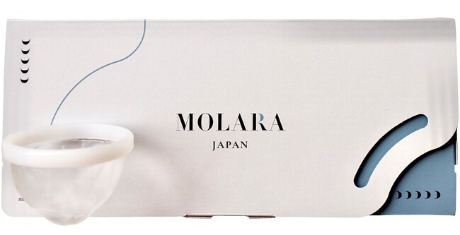 モナカンパニーが企画、開発、販売する月経ディスク「MOLARA（モララ）」のパッケージ
