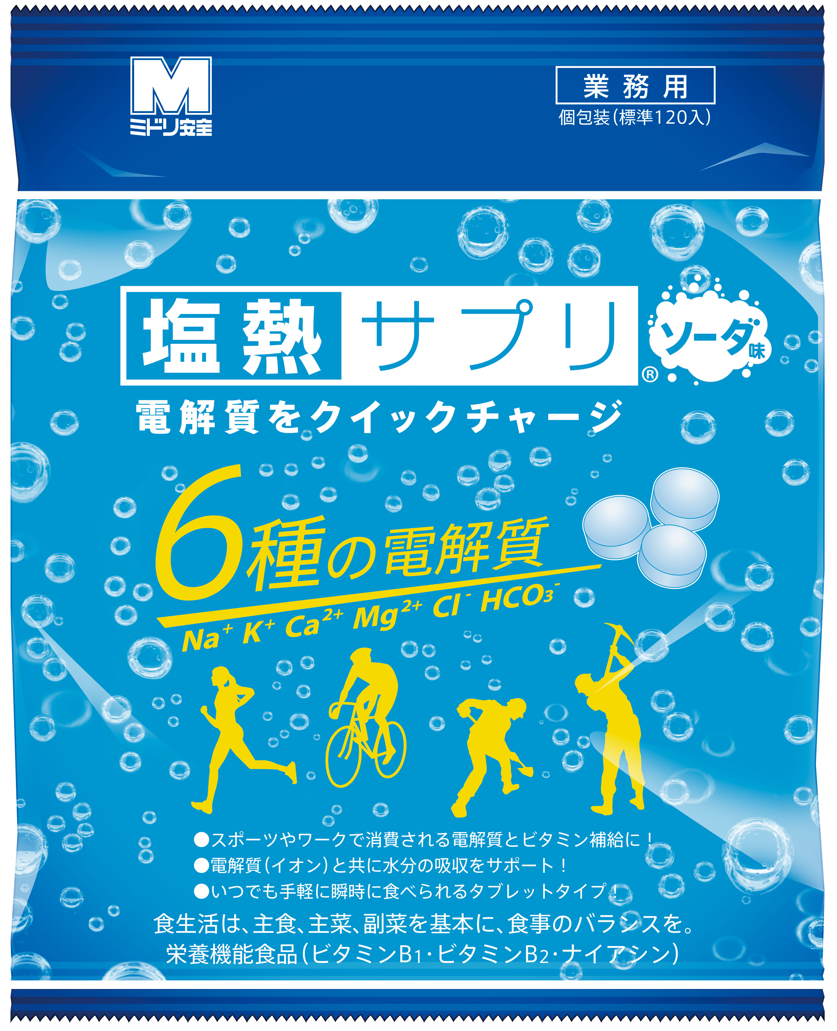 暑熱環境下の熱中対策やスポーツ時の栄養補給に～ アスリートからも人気のロングセラー商品「塩熱サプリ®」にソーダ味が新登場 3月22日新発売｜ミドリ安全 株式会社のプレスリリース