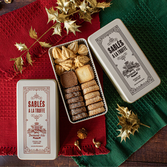 贅沢白黒トリュフのサブレ&メレンゲ2缶セット(赤・黒) 贅沢白黒トリュフのサブレ&メレンゲ2缶セット(赤・黒)