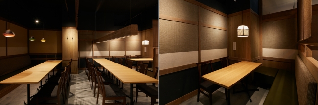 ※写真左：テーブル席、写真右：プライベート感のあるお席