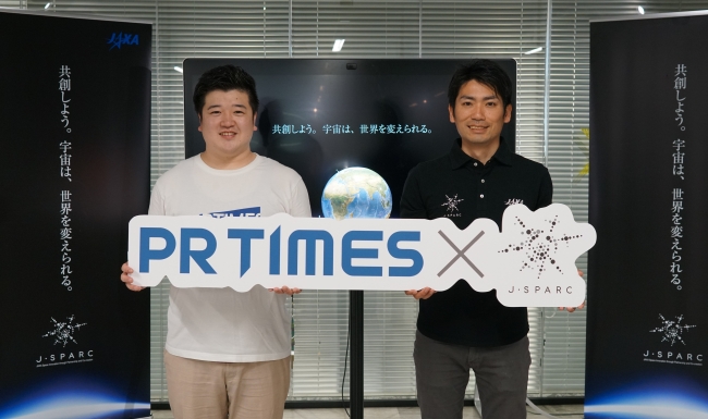 （両社担当）写真左から、PR TIMES　マーケティング本部　杉本秋、J-SPARCプロデューサー　菊池優太