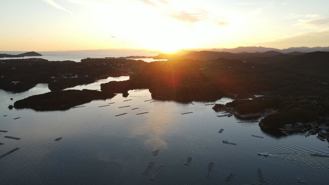 英虞湾から見える夕陽