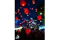 【福岡県八女市】福島八幡宮 約300人が夜空へ祈りを届ける「天灯祈願祭」を開催