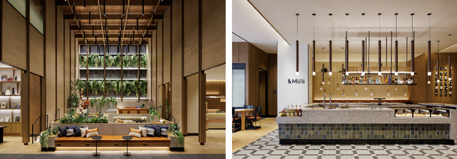 左 ホテルロビー 右 &More by Sheraton 左 ホテルロビー 右 &More by Sheraton