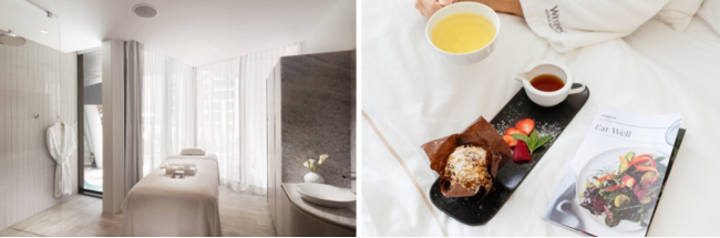 左から:ウェスティン・ブリスベンのHeavenly Spa by Westin(TM)/イートウェルメニュー 左から:ウェスティン・ブリスベンのHeavenly Spa by Westin(TM)/イートウェルメニュー