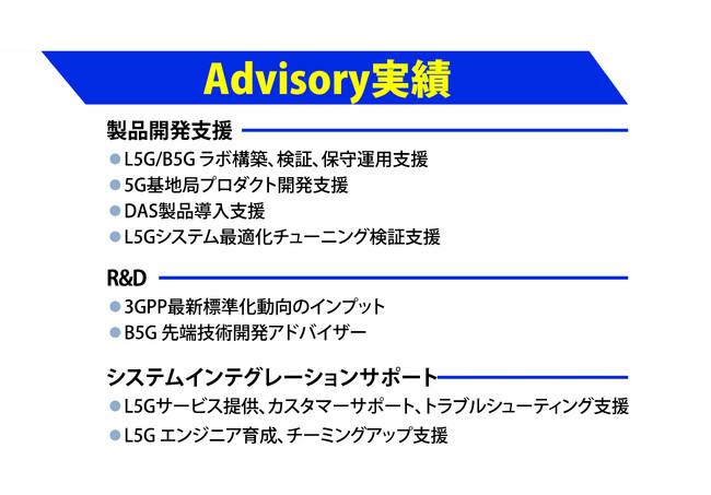 ISL Networks技術アドバイザリーの提供実績