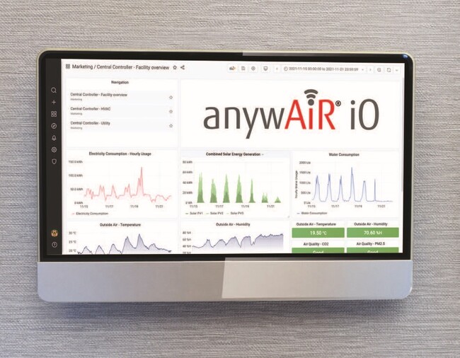 「anywAiR iO」データモニター装置に運転状況やデータを表示