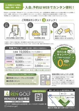 RENGOLFオープンチラシ裏