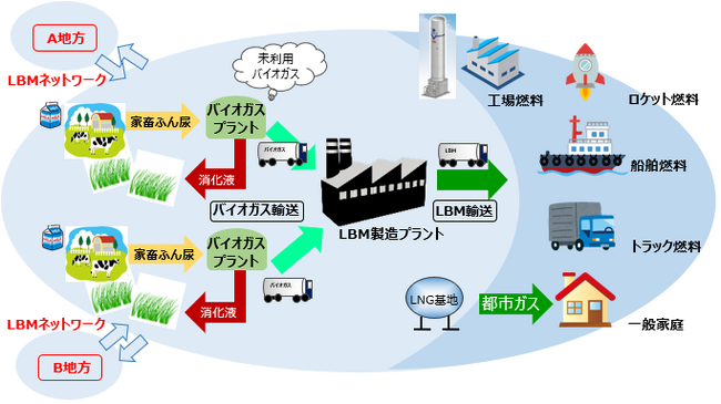 LBM製造、都市ガス等での利用に関するサプライチェーン