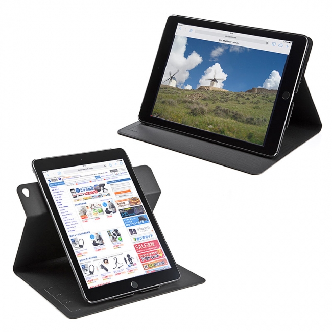 Ipad Air2を縦置き 横置できるスタンドを搭載したスタイリッシュな薄型スタンドケースを3月9日発売 サンワサプライ株式会社のプレスリリース