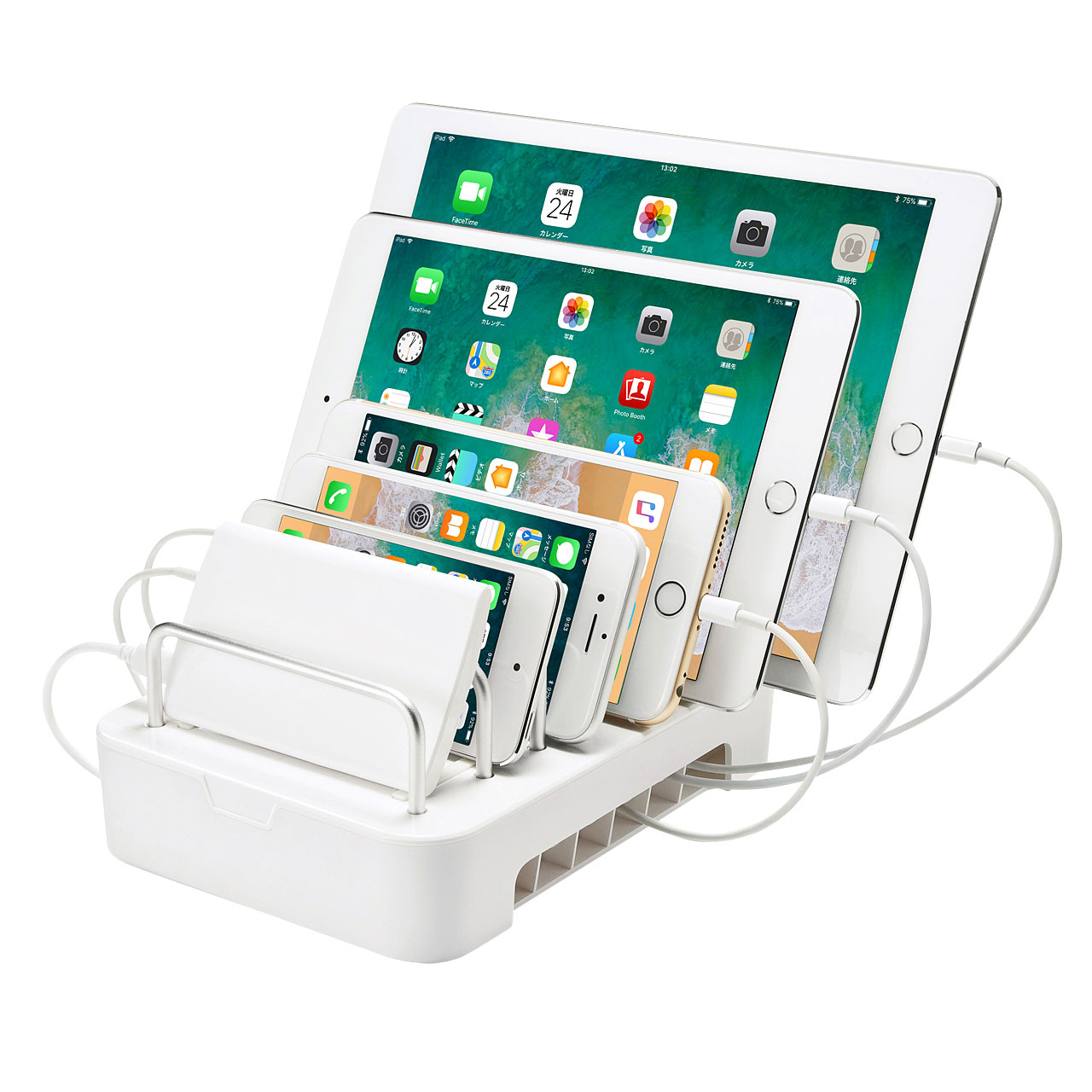 USB充電器を収納して充電スタンドとして使える、タブレット・スマートフォンスタンドを発売。｜サンワサプライ株式会社のプレスリリース