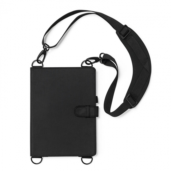 iPadやタブレットを肩掛け・首掛け・手持ちの3WAYで使えるベルトケース