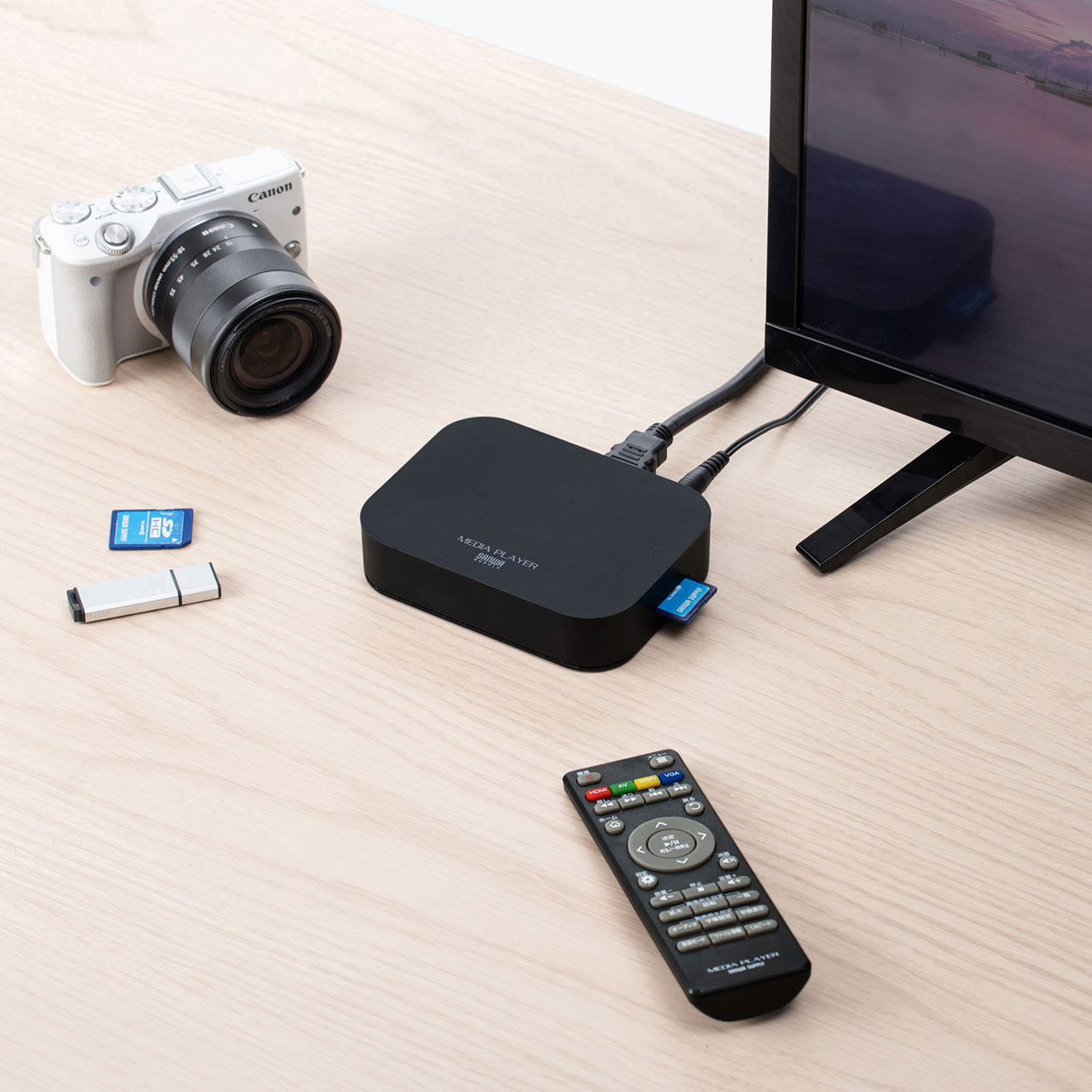 テレビに直接繋げてSDカードやUSBメモリのデータを再生できるメディアプレーヤーを発売。|サンワサプライ株式会社のプレスリリース テレビに直接繋げてSDカードやUSBメモリのデータを再生できるメディアプレーヤーを発売。|サンワサプライ株式会社のプレスリリース
