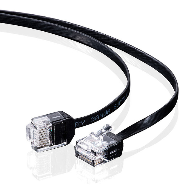人気SALE豊富な 10個セット LANケーブル 配線 フラット CAT6 20m 黒 AS