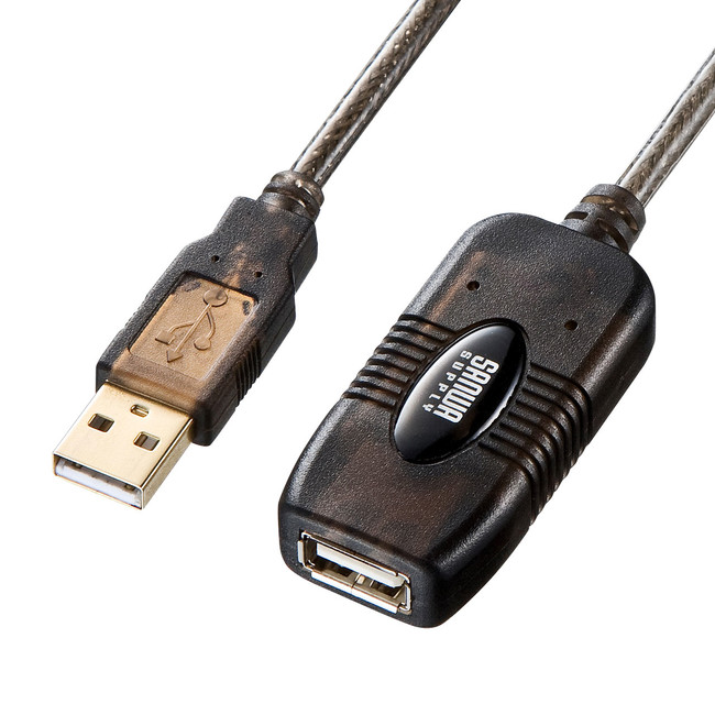 USBケーブルの規格を超えて、5mまで延長できるアクティブリピーター 