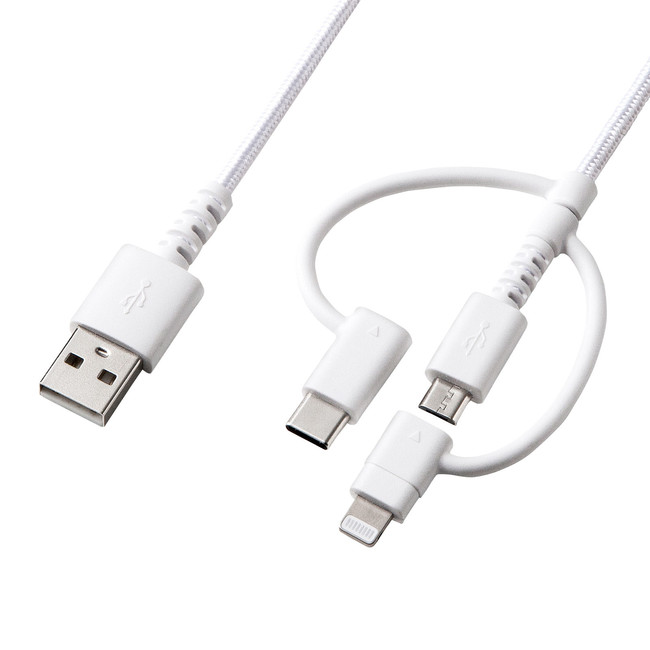 Lightning Type C Micro Usb Bの3種類のコネクタに対応するusbケーブルを発売 サンワサプライ株式会社のプレスリリース